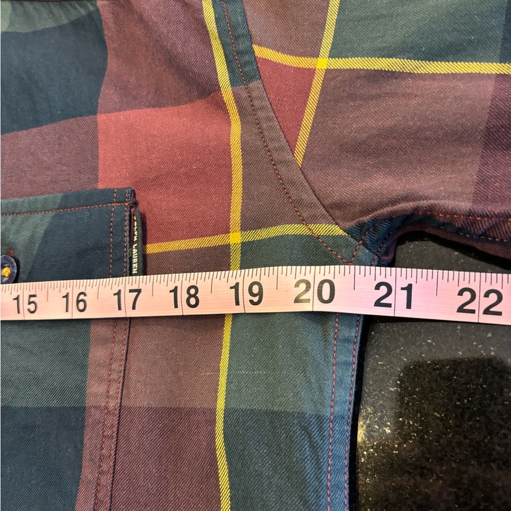 Ralph Lauren Double RL Burgundy and Green Plaid Shirt - Picture 9 of 11